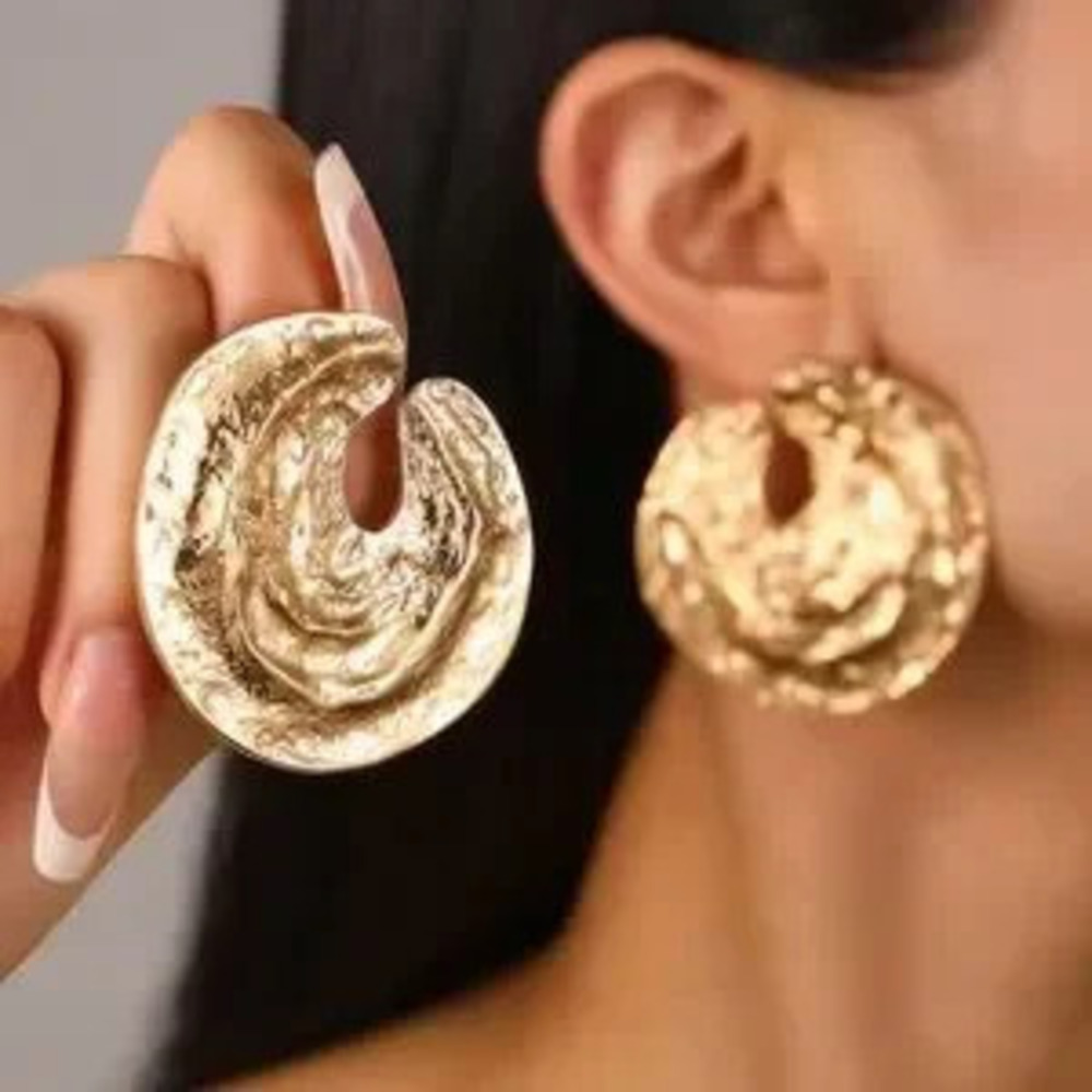 Statement God Wave Gold Earrings